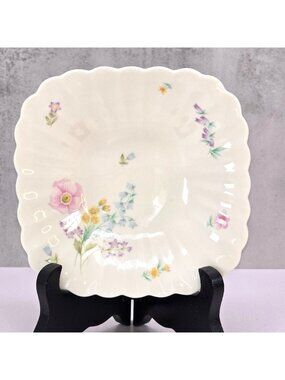 Mikasa Gentle Breeze Square Bowl Floral Design Japan Candy Dish 5" VL5100